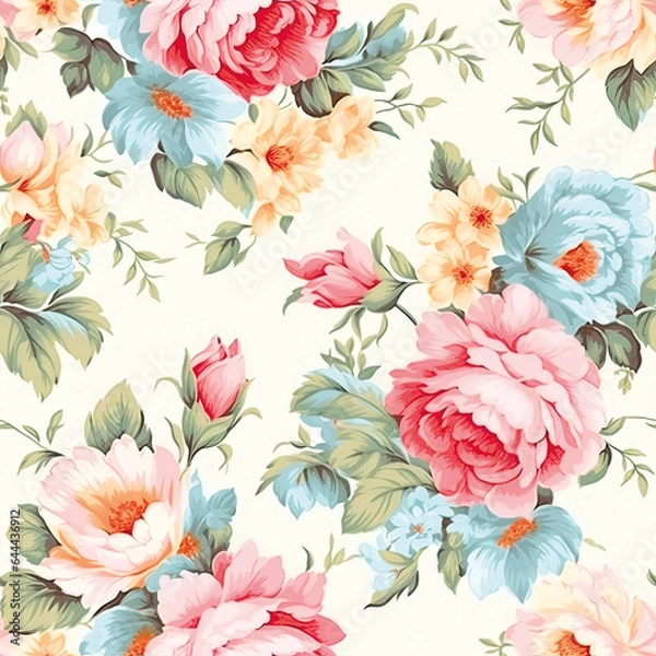 Obraz 3D Flower Seamless Pattern
