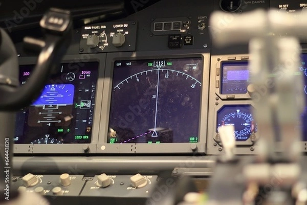 Fototapeta Cockpit of an homemade Flight Simulator