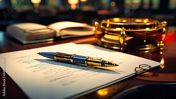 Obraz Fountain pen on a signed contract
