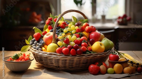 Fototapeta 테이블 위 과일상자