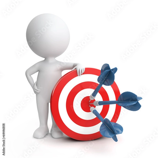 Obraz 3d cute people- goal and target shot