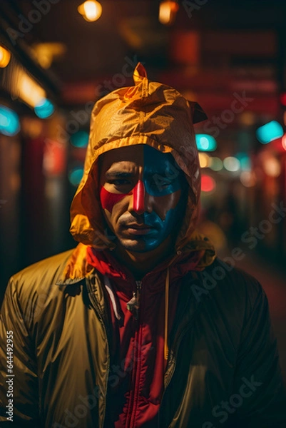 Obraz a man with his face painted, costume