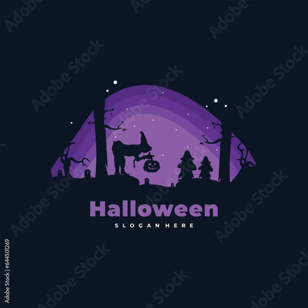 Obraz halloween logo design vector illustration