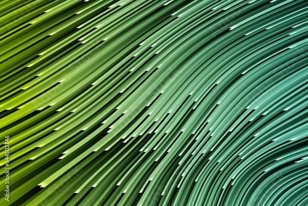 Fototapeta Abstract floating green line background