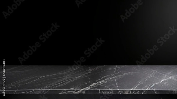 Fototapeta Empty table marble black on dark background.