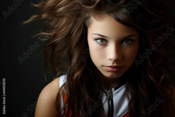 Fototapeta Girls from the cheerleading team emotionally support the team and entertain the audience of fans generative AI concept