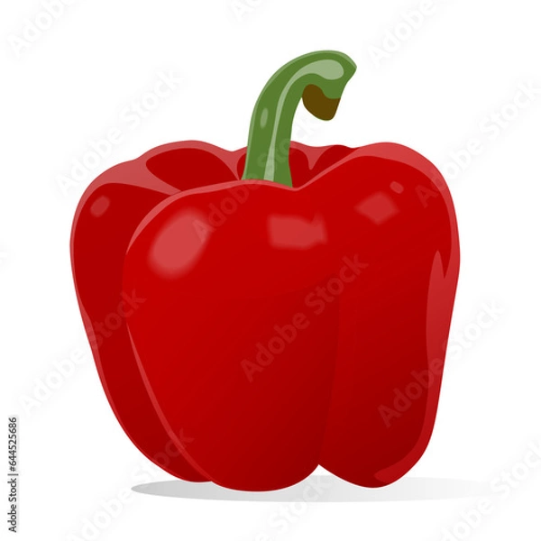 Fototapeta Red pepper. Vector illustration isolated on white background.