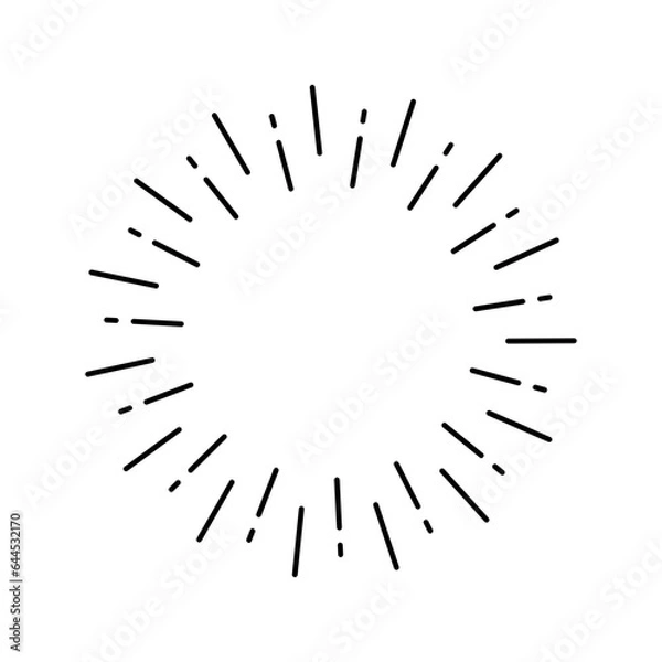 Fototapeta Vintage style sunburst simple lines of diffused light