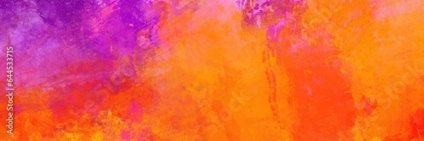 Fototapeta Hot colorful purple orange and red background, cloudy mottled texture, painted watercolor blobs, website banner, vibrant dramatic painted design