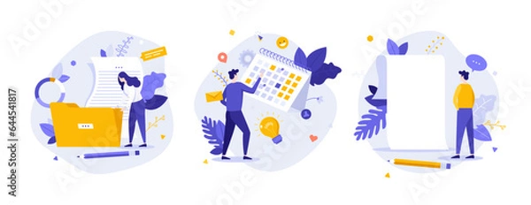 Fototapeta Set of business characters vector illustration