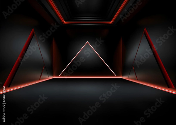 Obraz Modern Futuristic Red Neon Lights Background