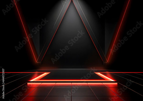 Obraz Modern Futuristic Red Neon Lights Background