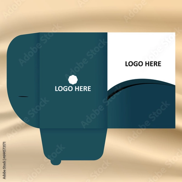 Obraz Luxury Company File Folder Design. Blue File Folder Template.