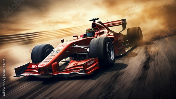 Fototapeta Motorsport action with generous copyspace.Motorsport dynamics on a clean backdrop.Motorsport scenes with broad copyspace.Racing intensity with a lot of blank space.Motorsport vehicle.