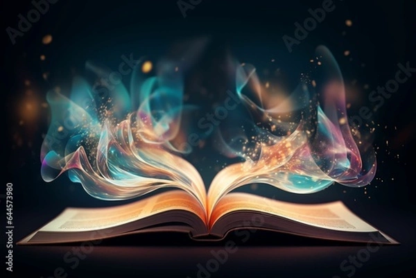 Fototapeta magic book with magic lights