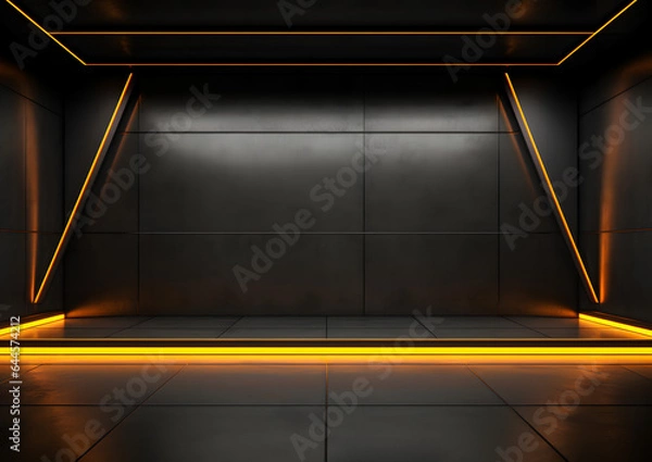 Obraz Modern Futuristic Yellow Neon Lights Background