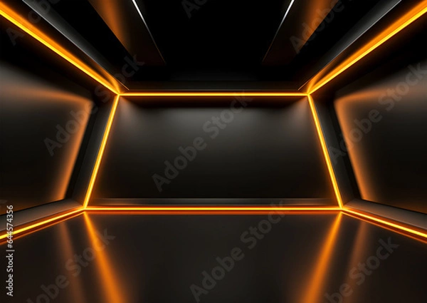 Obraz Modern Futuristic Yellow Neon Lights Background