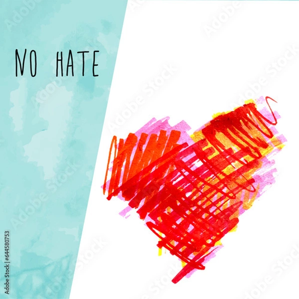 Fototapeta No hate, Illustration