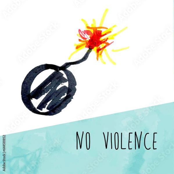 Fototapeta No violence, Illustration