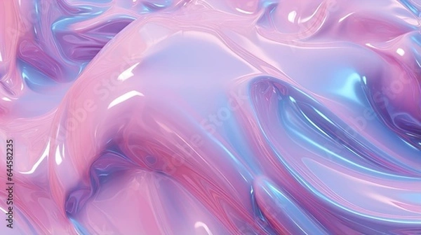 Fototapeta Iridescent holographic gradient background. Psychedelic colourful pattern. Modern artificial image