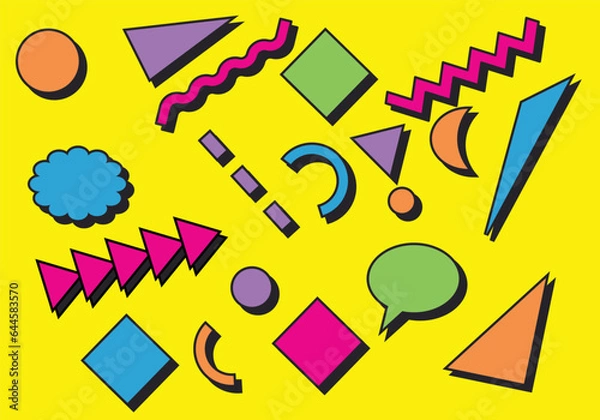 Obraz Abstract background in a 90s aesthetic. Vector illustration.