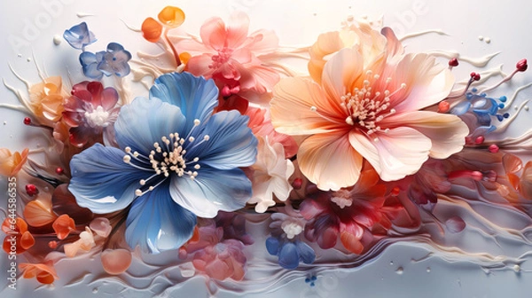 Fototapeta Winter sonnet on a canvas of blooms