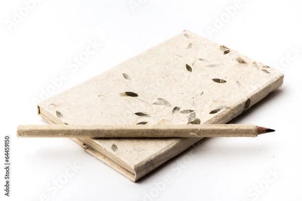 Obraz Notepad and pencil on white background