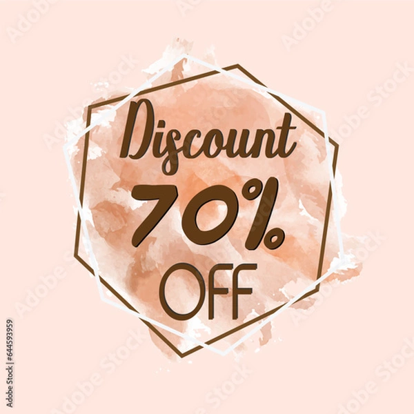 Fototapeta abstract peach color sale composition with watercolor style