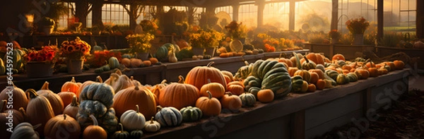 Obraz rows of Pumpkins