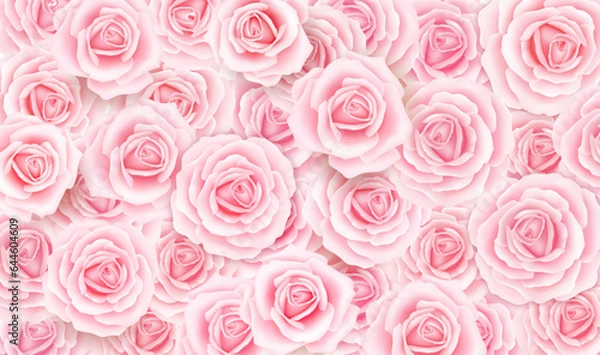 Obraz Seamless pattern with roses. Vector illustration