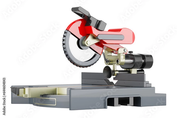 Fototapeta Power Miter Saw, 3D rendering isolated on transparent background