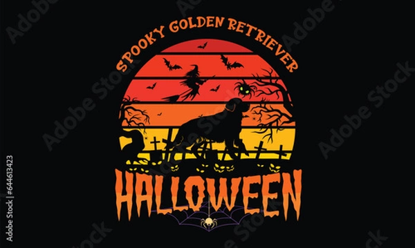 Obraz Spooky Golden Retriever Halloween T shirt