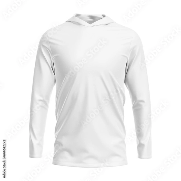 Fototapeta a white hooded long sleeve shirt mockup isolated on a white background