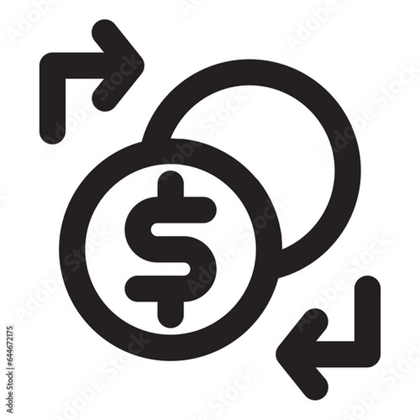 Fototapeta Black Financial Icon/Line Style Icon/Bold Stroke