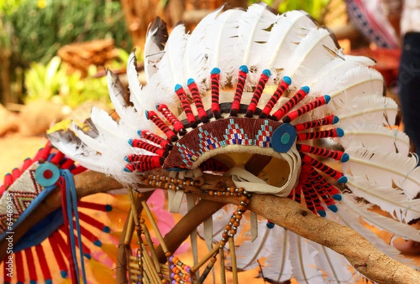 Obraz native american indian chief headdress