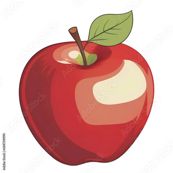 Obraz red apple with leaf