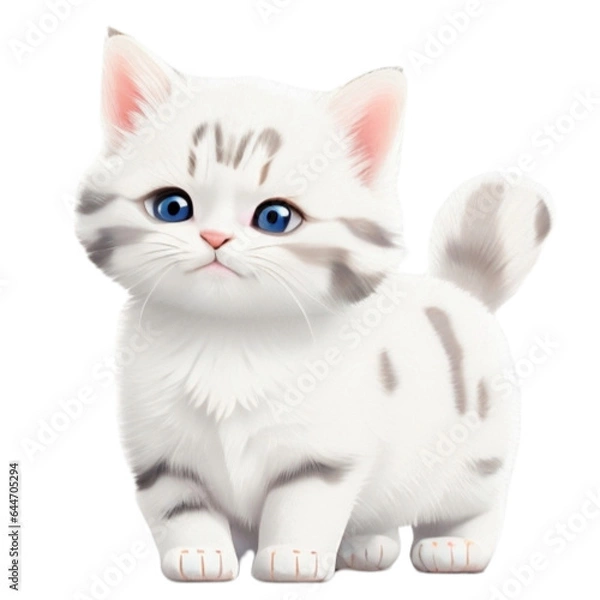 Obraz white cat with a background