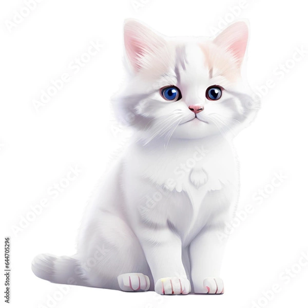 Obraz white cat with a background
