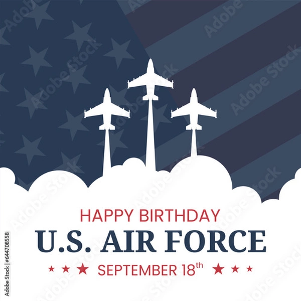 Fototapeta Vector graphic of U.S. Air Force birthday is observed every year on September 18
