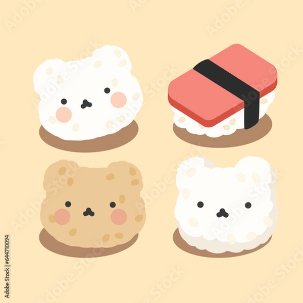 Fototapeta 도시락 일러스트