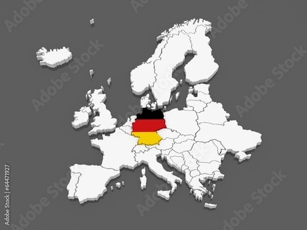 Obraz Map of Europe and Germany.