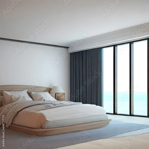 Fototapeta Room in the house with a view of the sea