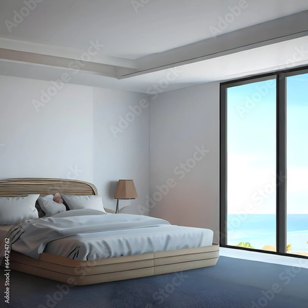 Fototapeta Room in the house with a view of the sea