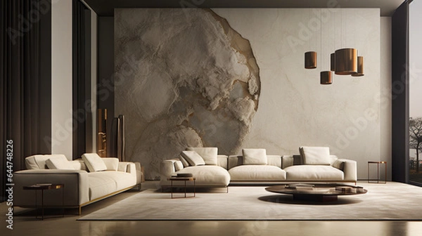 Fototapeta Modern Interior Design, 3D Render, 3D Illustration
