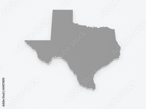 Fototapeta Three-dimensional map of Texas. USA.