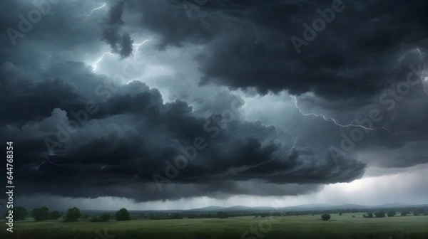 Fototapeta Epic Storm Clouds Background Dramatic Thunderstorm Sky Stormy Weather Scene Moody Atmospheric Sky Dark And Ominous Cloudscape AI Generative
