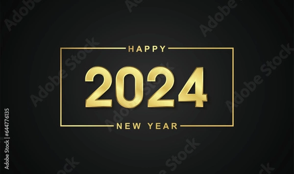 Obraz Happy new year 2024. on black background