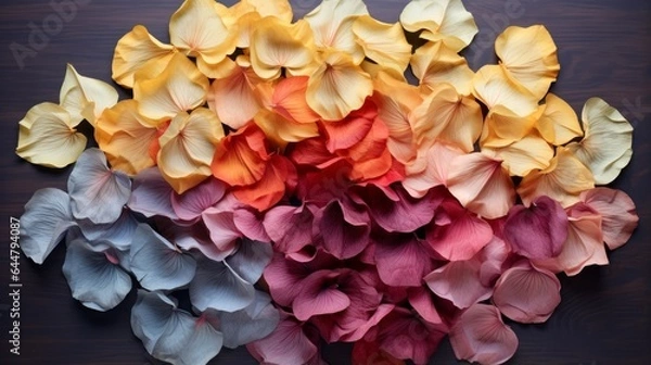 Fototapeta Diverse Petals: A collection of unique flower petals forming a bouquet