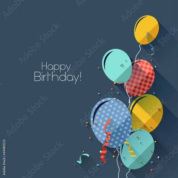 Fototapeta Flat style birthday background
