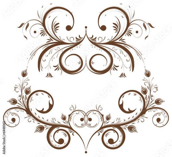 Obraz Collect flower border, element for design, vector illustration